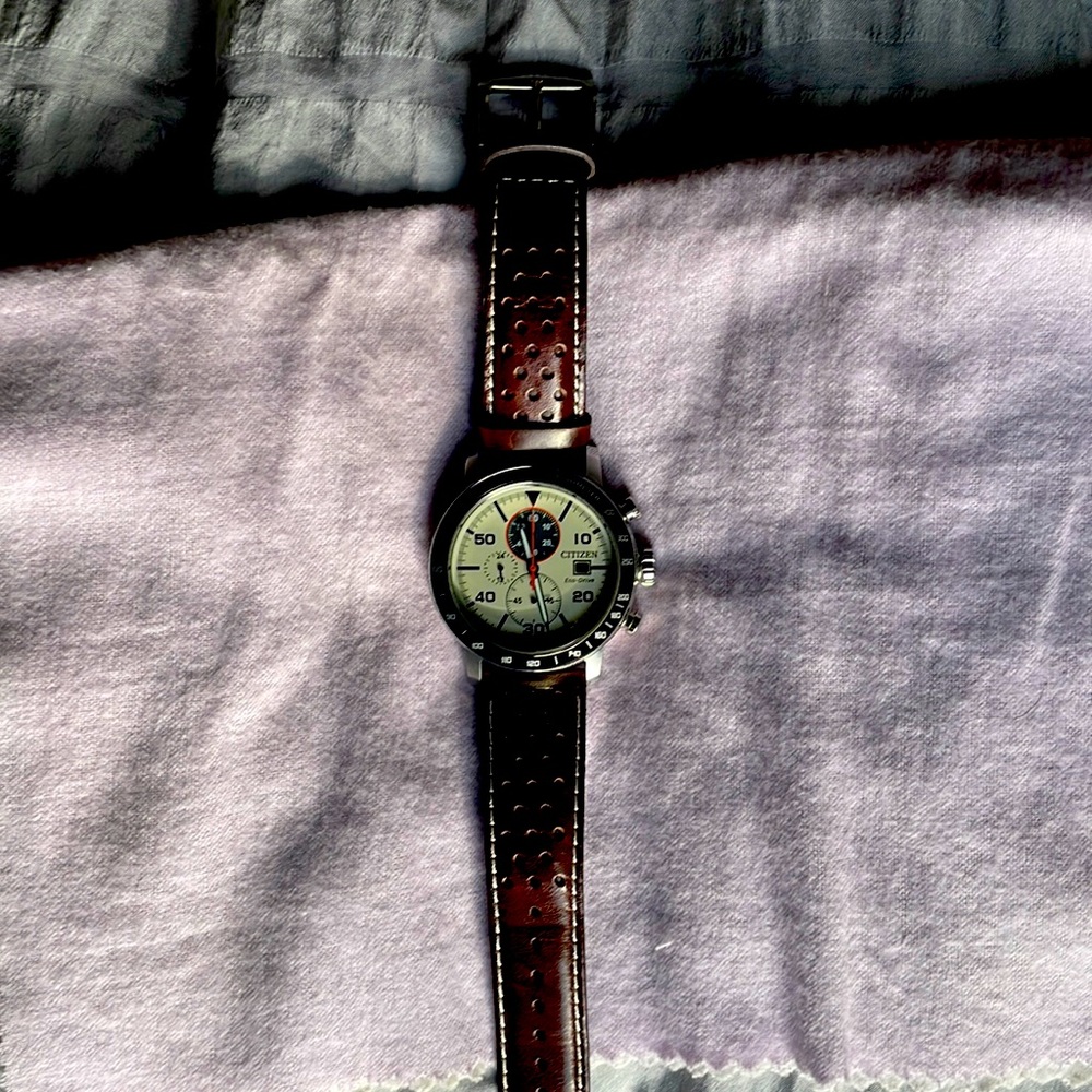 Citizen eco-drive brown leather watch
